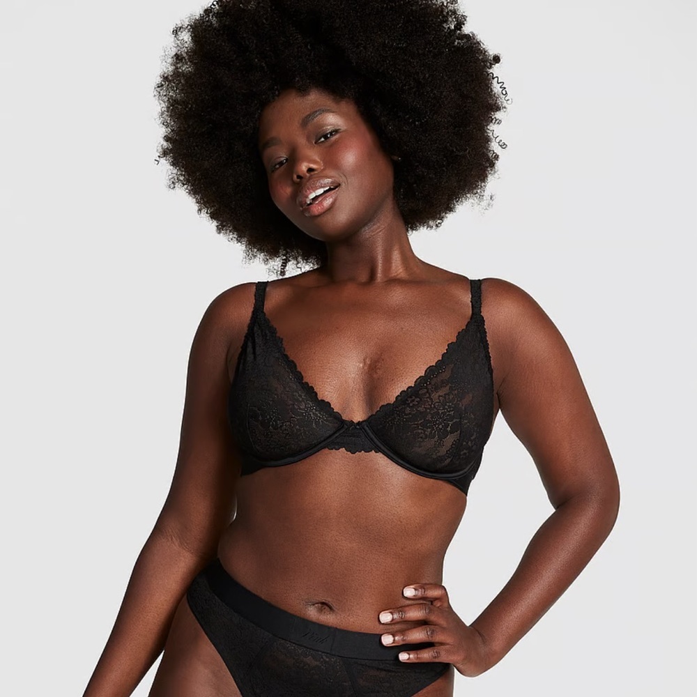 PINK VICTORIA Secret Wink Unlined Plunge Bra